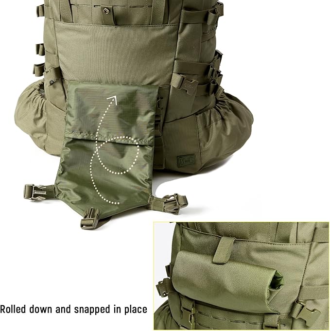 MT Military Army Large Rucksack with Detacheable Assault Backpack Hydration Pack Shoulder Straps and Waist Belt Metal Frame | Detacheable Hydration Pack Shoulder Straps Waist Belt Metal Frame