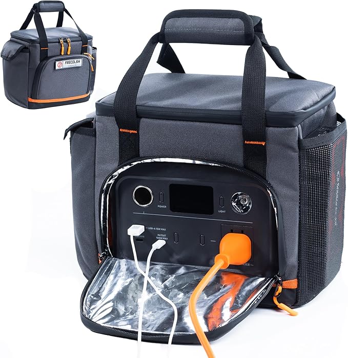 Travel Carrying Case Compatible with Jackery Explorer 300/240/160 Portable Power Station Storage Case with Water- proof Bottom and Front Pockets for Jackery Accessories Solar Generator