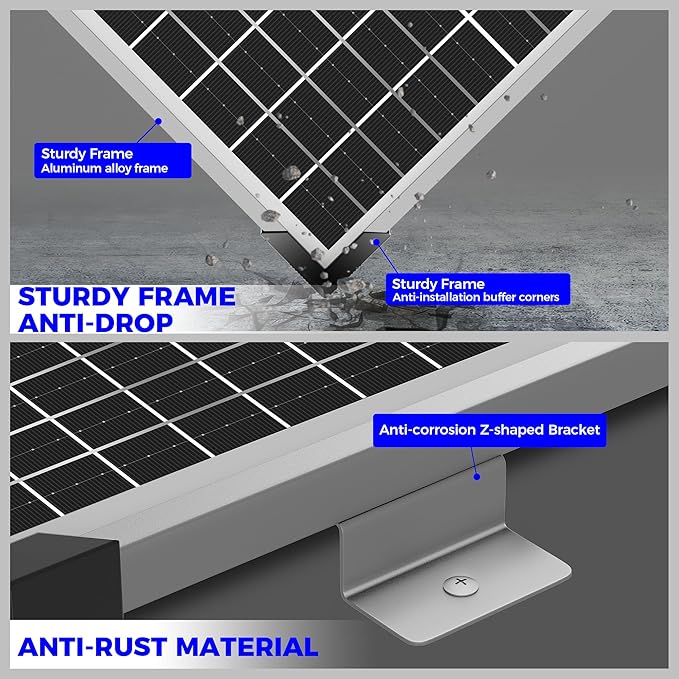 Voltset Solar Panel Kit 50W 12V Solar Battery Trickle Charger Maintainer Waterproof Solar Panel + Upgrade Charge Controller + Mount Bracket for Boat RV Motorcycle Marine