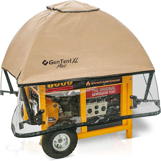 GenTent XL Open Frame Running Cover - Universal Adapter Kit Generator for Larger Generators Tent (Beige XL - Plus)