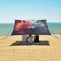 ALAZA Wolf Galaxy Space Nebula Beach Tent Sun Shelter Portable Canopy Sunshade for Outdoor Camping Picnics Backyard Fun 10x9 ft