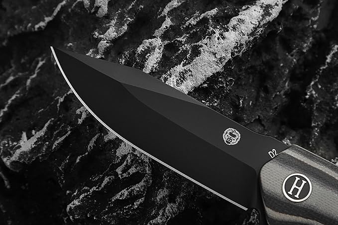 Holtzman's Gorilla Survival Folding Pocket Knife with D2 Steel Blade and G10 Handle (Black + Black/Grey) - EDC Gift Set for Men and Women - Perfect for Everyday Carry