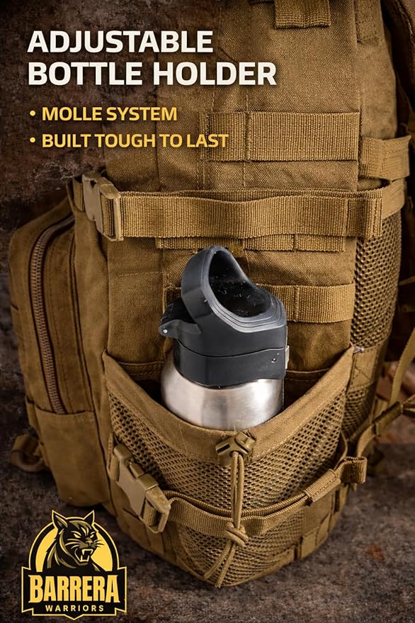 Tactical Backpack 25L + EDC Sling Bag Set- Military MOLLE Assault Pack with Crossbody Chest Bag Compact Tactical Daypack for Hiking Camping Travel &amp Bug Out Gear (Coyote Brown)