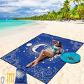 Beach Blanket Waterproof Sandproof Beach Mat 79 X 83/10'x9'for 2-8 Adults Quick Drying Outdoor Picnic Mat Beach Accessories for Travel Camping Hiking