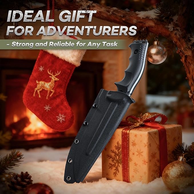 Freelander Tactical Axe 2 Pack and Outdoor Fixed Blade Knife with Kydex Sheath