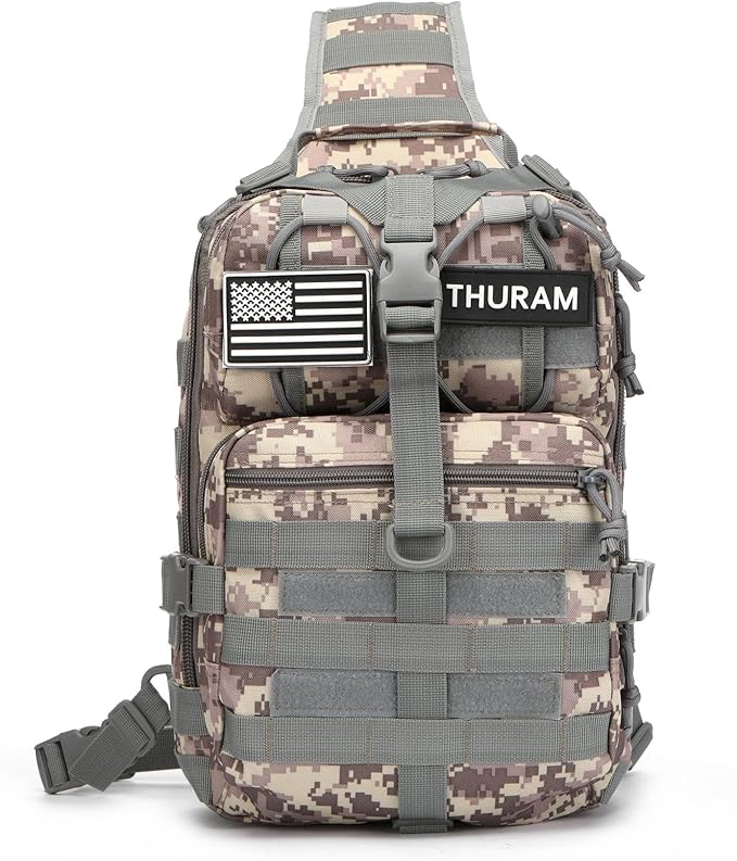 Outdoor Tactical Bag Fishing Military Sport Bag Pack Sling Shoulder Backpack for Every Day Carry (ACU)