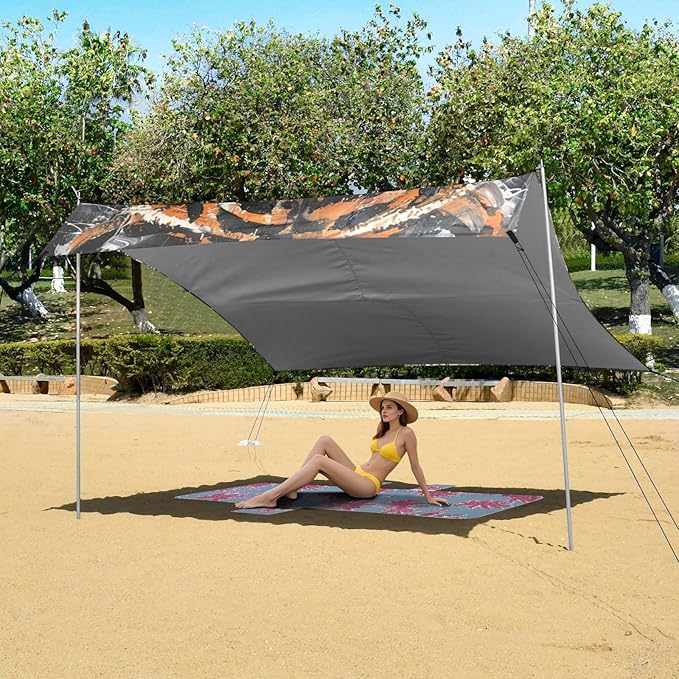 ALAZA Watercolor Tiger Beach Tent Sun Shelter Portable Canopy Sunshade for Outdoor Camping Picnics Backyard Fun 10x9 ft
