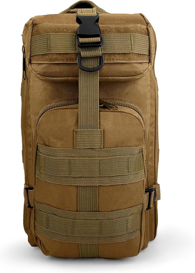 ASA TECHMED Large Tactical Backpack - IFAK Military-Grade Assault Pack Everyday Carry Use Military Backpacks Tactical (Tan)