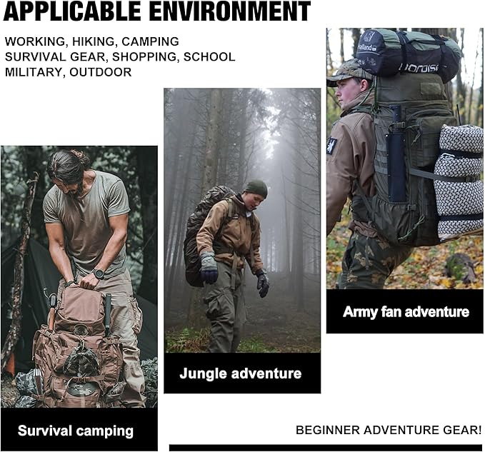 Mardingtop 60L Military Internal Frame Backpack for HikingCampingHuntingRucksack Backpack with Rain Cover