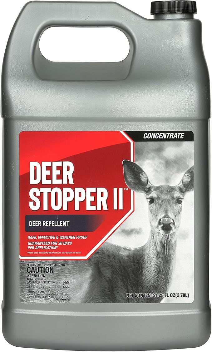 Deer Stopper II 1 Gallon &amp Messina 1 Gallon Deer Repellents - All Natural Safe Around Produce Repel Deer Elk Moose 30 Day Protection