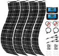 800 Watt Solar Panel Kit 4 × 200 Watt Flexible Solar Power Panel Photovoltaic Module with 40A Solar Charge Controller Monocrystalline Solar Panel for Camping Off Grid Battery Charging Boat