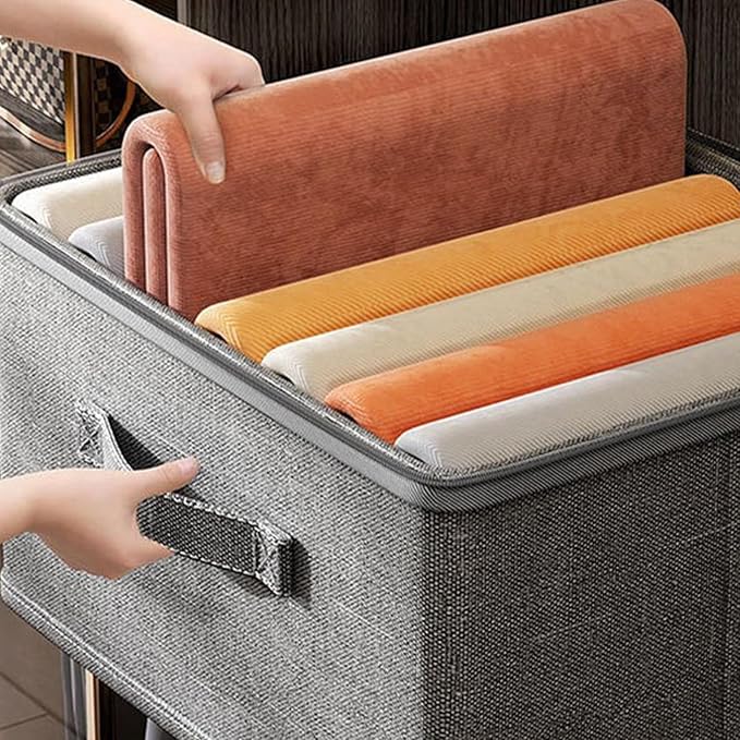 Lockable Storage Bin – Stackable Organiser Chest with Lid Secure Snacks Storage Box | Durable Protective Clothing Storage Tote Heavy Duty Utility Lock Container for Garage Sweater Holder