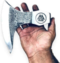 OLDZ CRAFTZ-Viking Bearded Axe - Valknut Viking Axe Head Custom Forged high Carbon Steel hatchets Multi Purpose Adult Size Axe Head viking axe head handmade axe head real