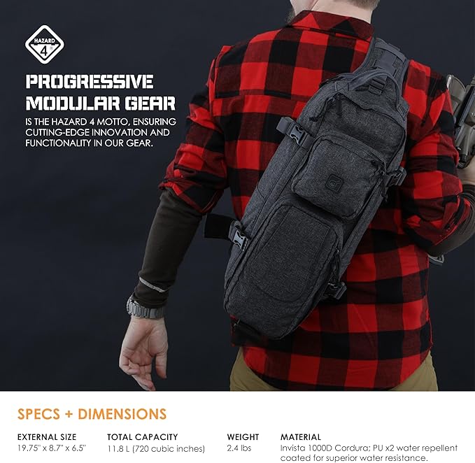 Grayman(TM) Plan-B Light Go-Bag Sling Pack by Hazard 4(R) - Gray  Large