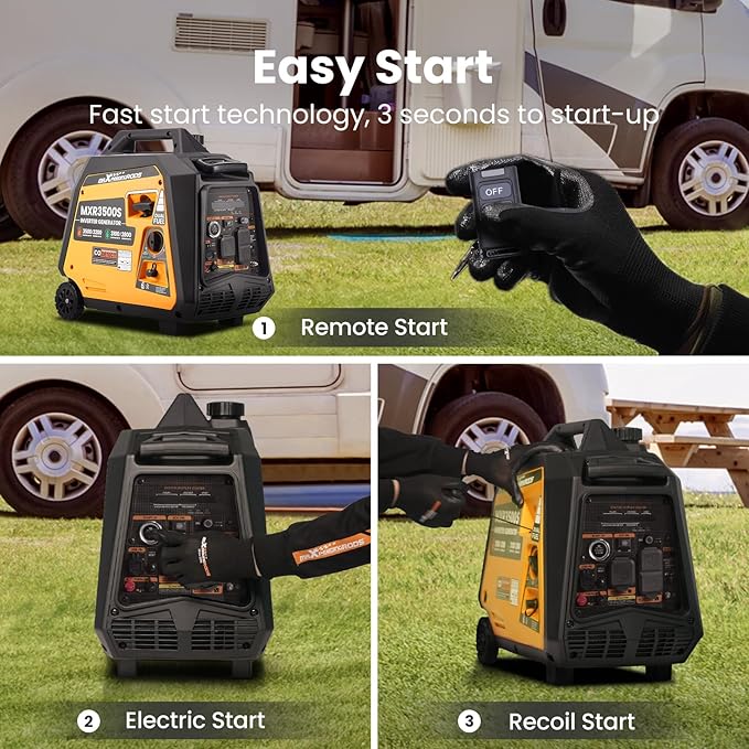 MaXpeedingrods 3500 Watt Dual Fuel Inverter Generator Remote/Electric Start Gas and Propane Powered for Home Backup Power Outdoor Camping RV Ready EPA Compliant Digital Display