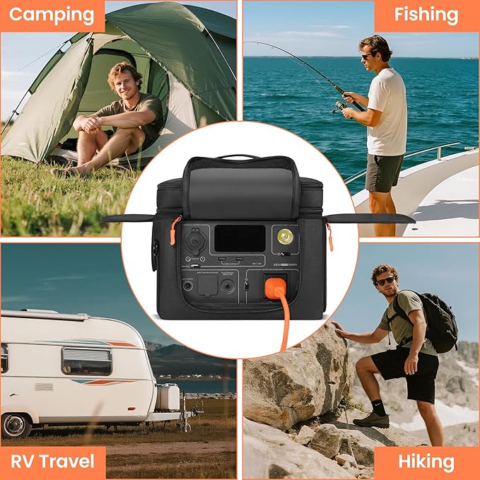 Carrying Case Compatible with BLUETTI EB3A/AC2A/AC2P/Elite 30 V2 Power Station Travel Bag Padded with Multi-pockets for Accessories Protective Cover Storage Bag with Shoulder Strap &amp Handle