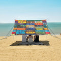 ALAZA Colorful License Plates Beach Tent Sun Shelter Portable Canopy Sunshade for Outdoor Camping Picnics Backyard Fun 10x9 ft