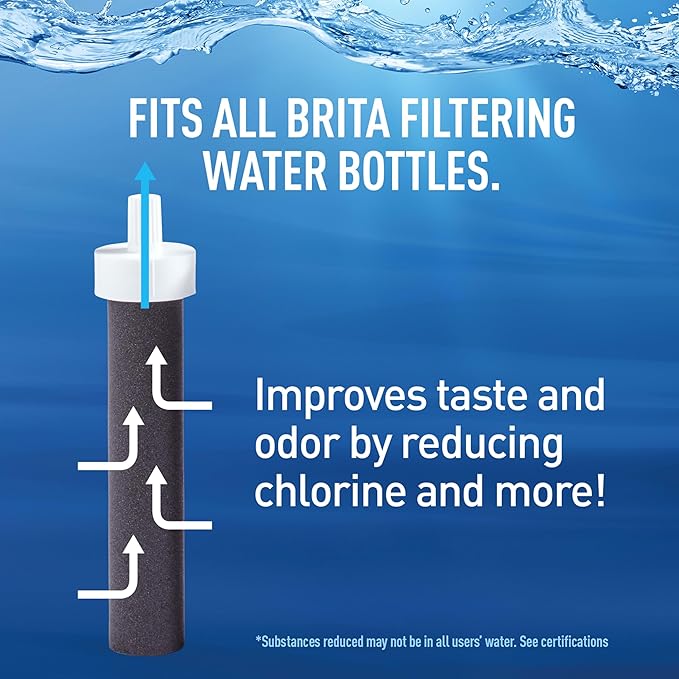 Brita Hard-Sided Plastic Premium Filtering Water Bottle BPA-Free Reusable Replaces 300 Plastic Water Bottles Filter Lasts 2 Months or 40 Gallons Includes 1 Filter Night Sky - 36 oz.