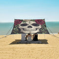ALAZA Rose Flower Skull Beach Tent Sun Shelter Portable Canopy Sunshade for Outdoor Camping Picnics Backyard Fun 10x9 ft