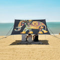 ALAZA Yellow Elephant Paisley Beach Tent Sun Shelter UPF50+ Protection Beach Shade Canopy w/ 4 Sandbags for Outdoor Camping Fishing Backyard Fun Picnic 10x9 ft
