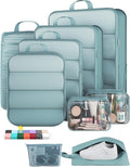 Veken 9/11 Set Compression Packing Cubes for Travel EssentialsCompressible Expandable Large Luggage Suitcase Organizer Bags for ClothingDurable Space Saver Storage Bags with Toiletry Bags(Blue Gray)