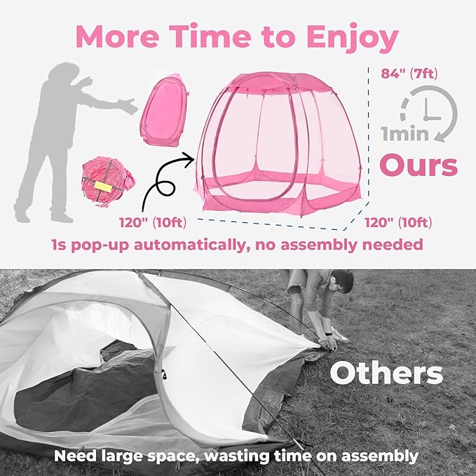 All Weather Proof Pod Pop Up Bubble Tent for 3-8 People Large Oversize Dome House Cold Protection Camping Tent Winter Instant Igloo for Outdoor Activities