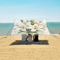 ALAZA Watercolor A Graceful Collection of White Lily Beach Tent Sun Shelter Portable Canopy Sunshade for Outdoor Camping Picnics Backyard Fun 10x9 ft