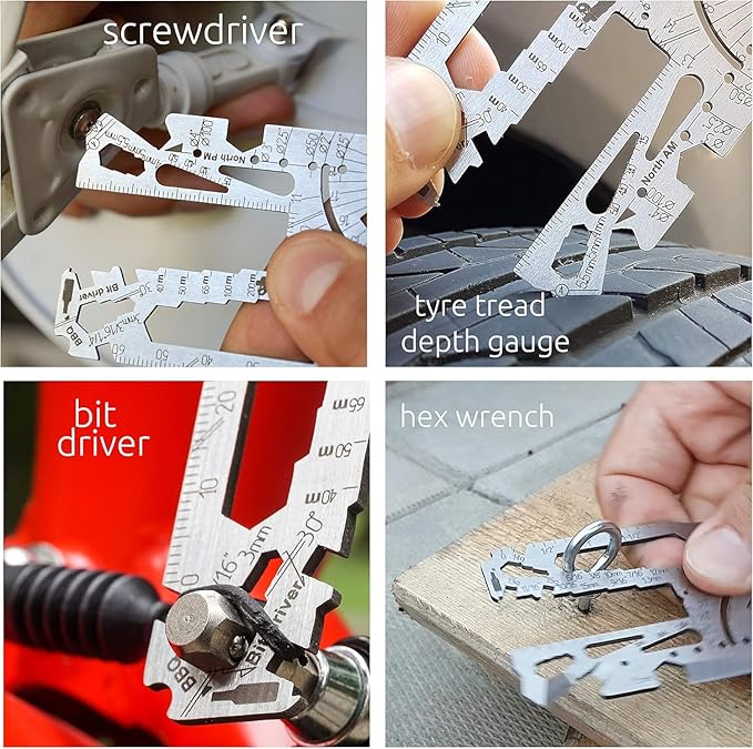 Universal 3.0 – 60+ Tools Credit Card Multitool with Knife – 440C Stainless Steel Wallet Multi Tool with Ruler Can &amp Bottle Opener for EDC Repairs &amp Outdoors | Combat Tested
