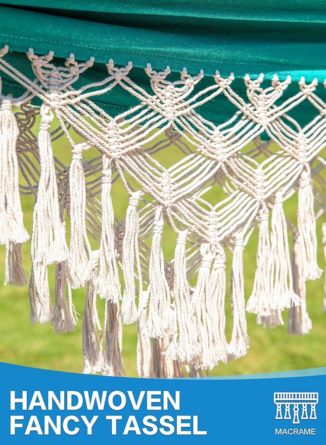PNAEUT Tassel Hammock with Stand (Aqua) A01YSB01T