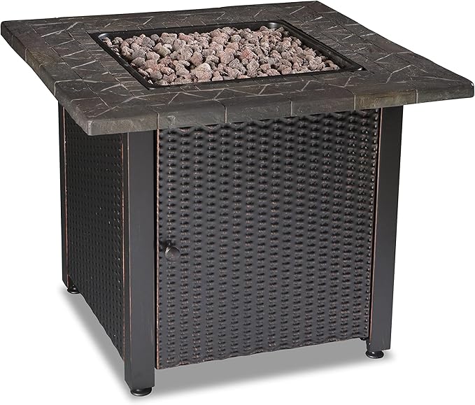 Endless Summer 30 Gas Outdoor Fire Pit Table with Resin Mantel