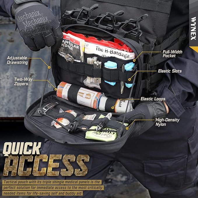 WYNEX Tactical Chest Rig Pack for Men Running Chest Bag with Front Loop Airsoft WYNEX Tactical Mag Pouch Molle Admin Pouch of Laser Cut