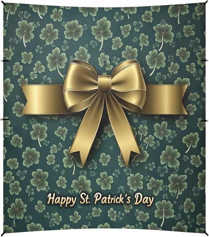 St Patrick's Day Bow Beach Tent Sun Shelter Set UPF50+ UV Protection 10.5 x 9.19 FT Camping Shade Canopy with Sandbags Sand Anchors Carrying Bag and Others
