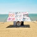 ALAZA Cute Cat Watercolor Kitten Beach Tent Sun Shelter UPF50+ Protection Beach Shade Canopy w/ 4 Sandbags for Outdoor Camping Fishing Backyard Fun Picnic 10x9 ft