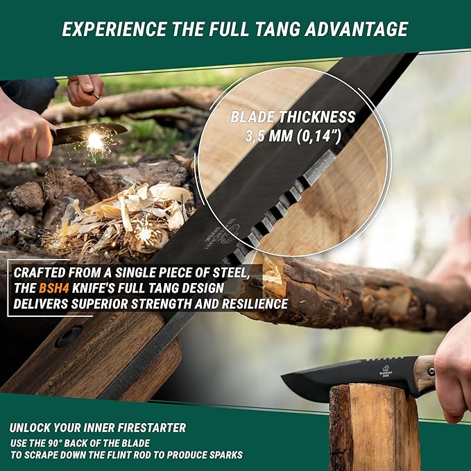 BeaverCraft BSH4F Bushcraft Knife AX3 Camping Hatchet Axe Tool Wood Splitting Axe