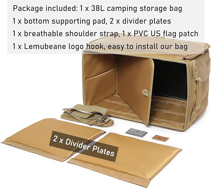 Tactical Camping Storage Bag Utility Tote Bag Camping Kitchen Organizer with Axe Holder &amp Shoulder Strap