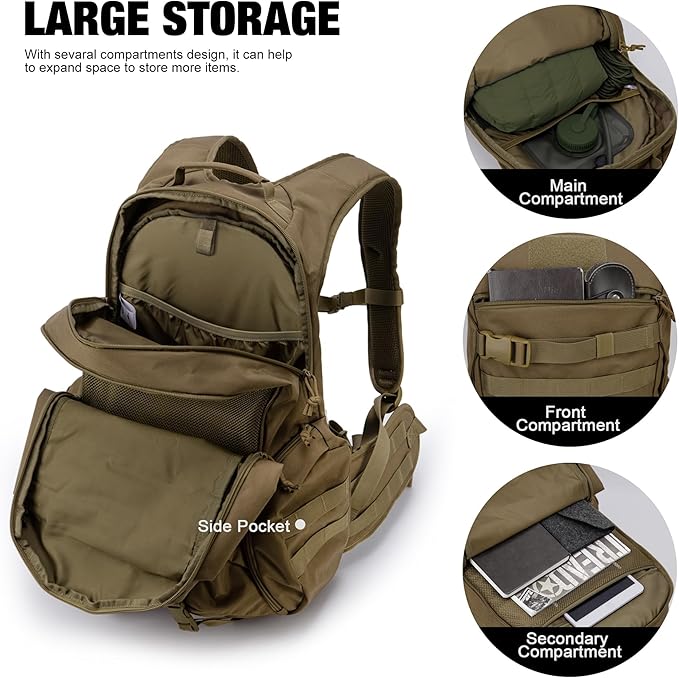 Mardingtop 28L Tactical Backpack for Men with Molle Pouch Tool Utility Pouch Bag