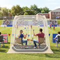 Goplus All Weather Pod Sports Tent for 2-4 People 7 x 7 FT Easy Setup Clear Bubble Tent with Floor Mat Camping Sun Shelter for Fishing Portable Outdoor Screen House with Carrying Bag