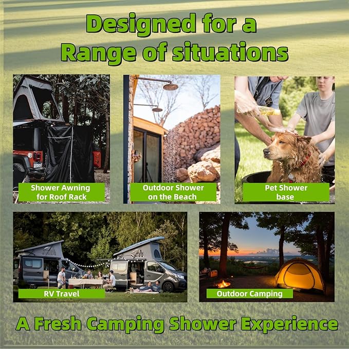Portable Shower Pan 41 x 41 x 5 Foldable Outdoor Camping Furniture Shower Stall Base with Drain Ideal for RV Shower Tent Awning Enclosure