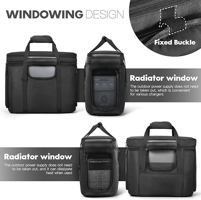 Carrying Case Compatible with ECOFLOW DELTA 3 Plus Portable Power Station Outdoor Travel Storage Bag for ECOFLOW DELTA 2/3/3 Classic Solar Generator and Accessories with Shoulder Strap