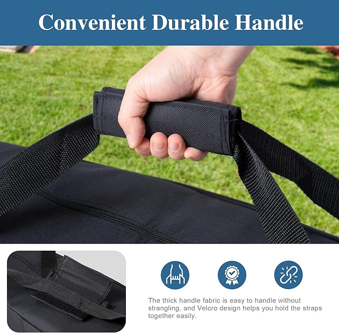 SUNCREAT Black Extra Large Hammock Storage Bag - 58''L x 9''W - Portable Steel Hammock Stand Carrying Bag with Zipper Closure