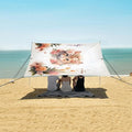 ALAZA Cat Kitten Rose Flower Beach Tent Sun Shelter UPF50+ Protection Beach Shade Canopy w/ 4 Sandbags for Outdoor Camping Fishing Backyard Fun Picnic 10x9 ft