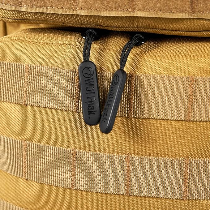 WOLFpak 9L Mini Tactical Backpack for Men &amp Women | Compact Small Everyday Carry Bag for Gym School Travel | Durable Water-Resistant Daypack with Molle System and Patch Panel (Khaki)