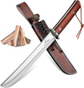 TAN REN Tanto Knife Fixed Blade 8 Inch Survival Knives with Wooden Handle Japanese Fixed Blade Knife with Sheath for Camping Outdoor Christmas Gift Knives for Men