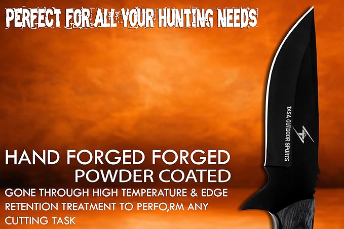 Fixed Blade Knife – Tracker Hunting Knife With Sheath - Tactical Survival Knife For Men - Full Tang High Carbon Steel - For Camping and Outdoor Use