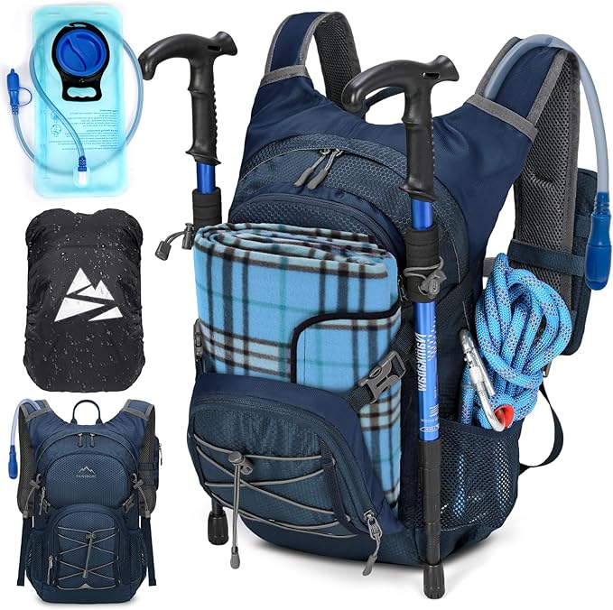 Hydration Backpack with Water Bladder 18L Lightweight Hiking Backpack for Women&ampMen Small Insulated Hydration Water Pack for Hiking Running Cycling Biking