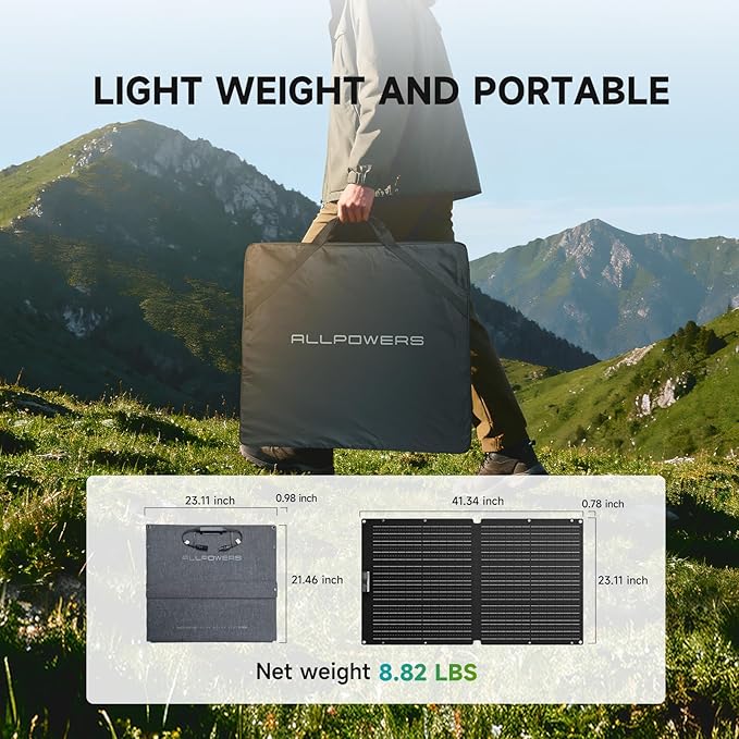ALLPOWERS S2000 Pro Solar Generator with SE100 Panel Included 2400W MPPT Portable Power Station with Foldable Solar Panel 100W Solar Backup Power for Van House Outdoor Camping