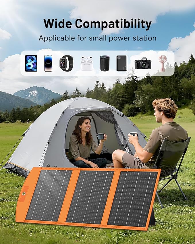 SOLUPUP Solar Panels 30W Portable Foldable Solar Charger with 5V USB-A and USB-C Fast Charging Compatible with iPhone iPad Samsung Power Banks IPX5 Waterproof Perfect for Camping Hiking Outdoor