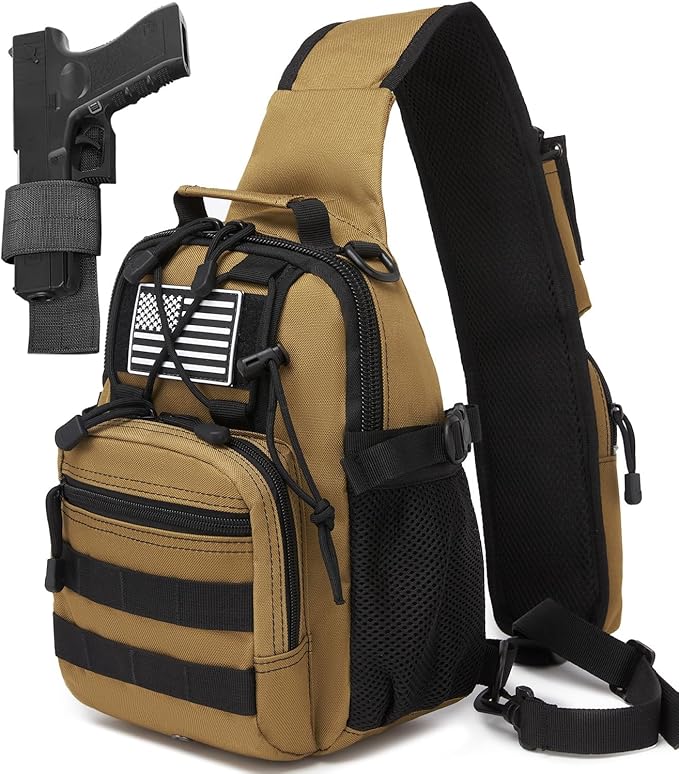 ATBP Small Tactical Holster Sling Backpack Accessories Shoulder Pouch Water Bottle &amp Radio Holder Crossbody Bag for Men