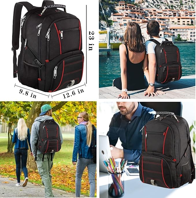 LTINVECK Travel Laptop Backpack Extra Large Backpack for Men Women TSA Friendly Heavy Duty Big Business Computer Backpacks Bag Fit 17 Inch Laptops RFID Backbag