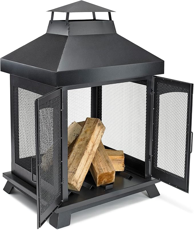 Endless Summer 45 Wood Burning Steel Outdoor Fireplace